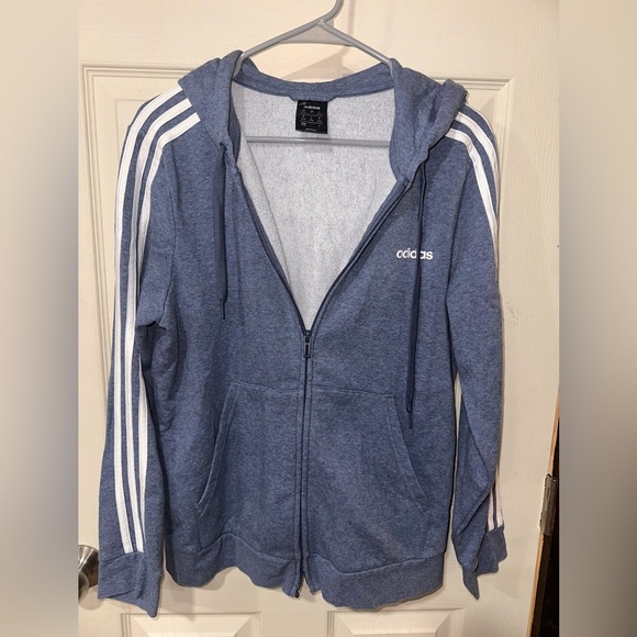 Adidas Blue Zip-Up Hoodie - Picture 1 of 2